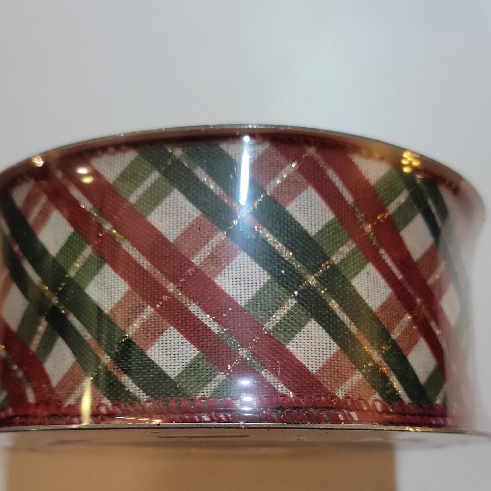 Plaid Ribbon with Red and Green Accents